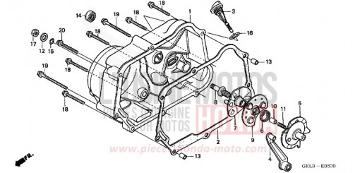 KURBELGEHAEUSEABDECKUNG XR50R2 de 2002